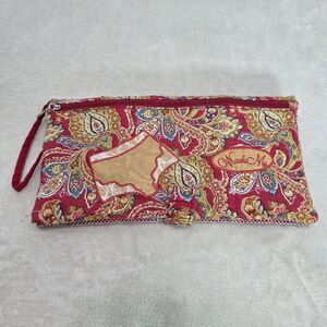 Unbranded Wear Me/Wash Me Lingerie Swim Bag Red Trim Snap Zipper Close Floral